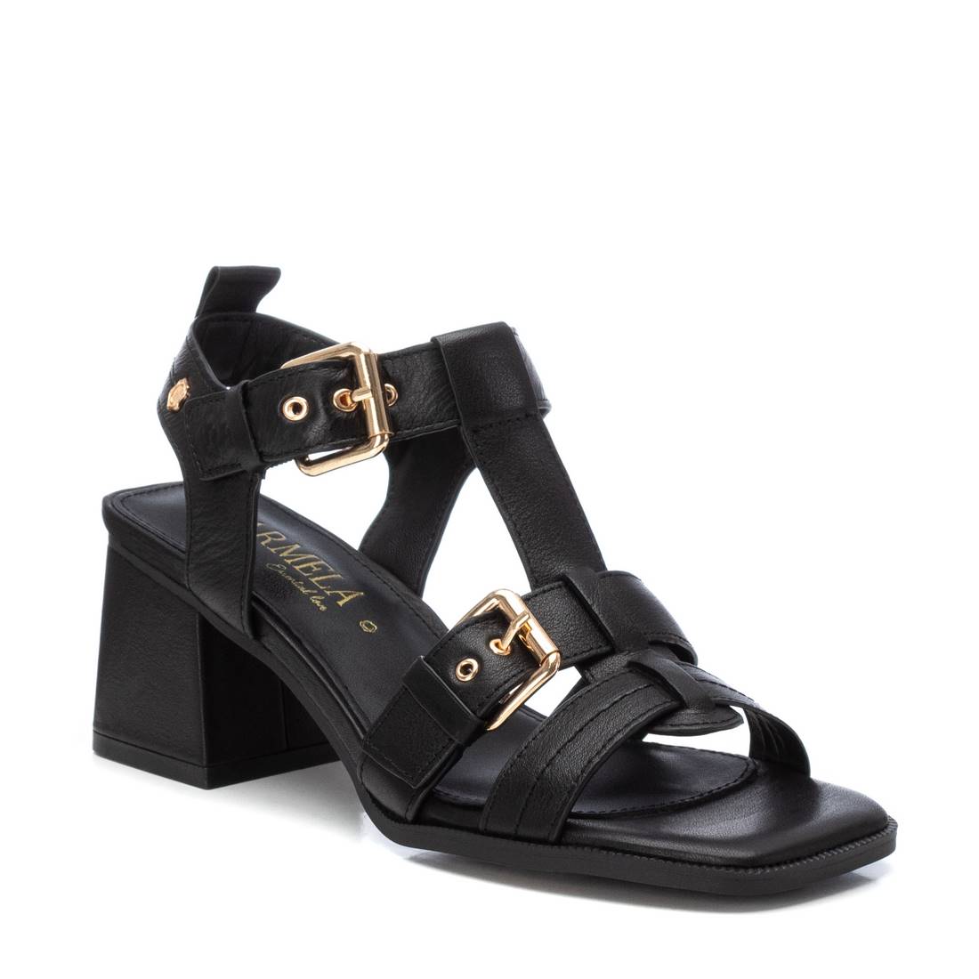 SANDALIAS CON BLOQUE DE TACON CARMELA 161629 NEGRO